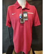 NWT Arkansas Razorbacks NIKE On Field Apparel Dri Fit Polo Golf Shirt MED ⚾ - $24.99
