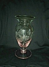 Lenox Pink Glass Vase/Lenox Engraved on Glass - $34.99