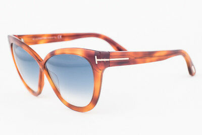 Tom Ford Arabella Blonde Havana / Blue Gradient Sunglasses TF511 53W