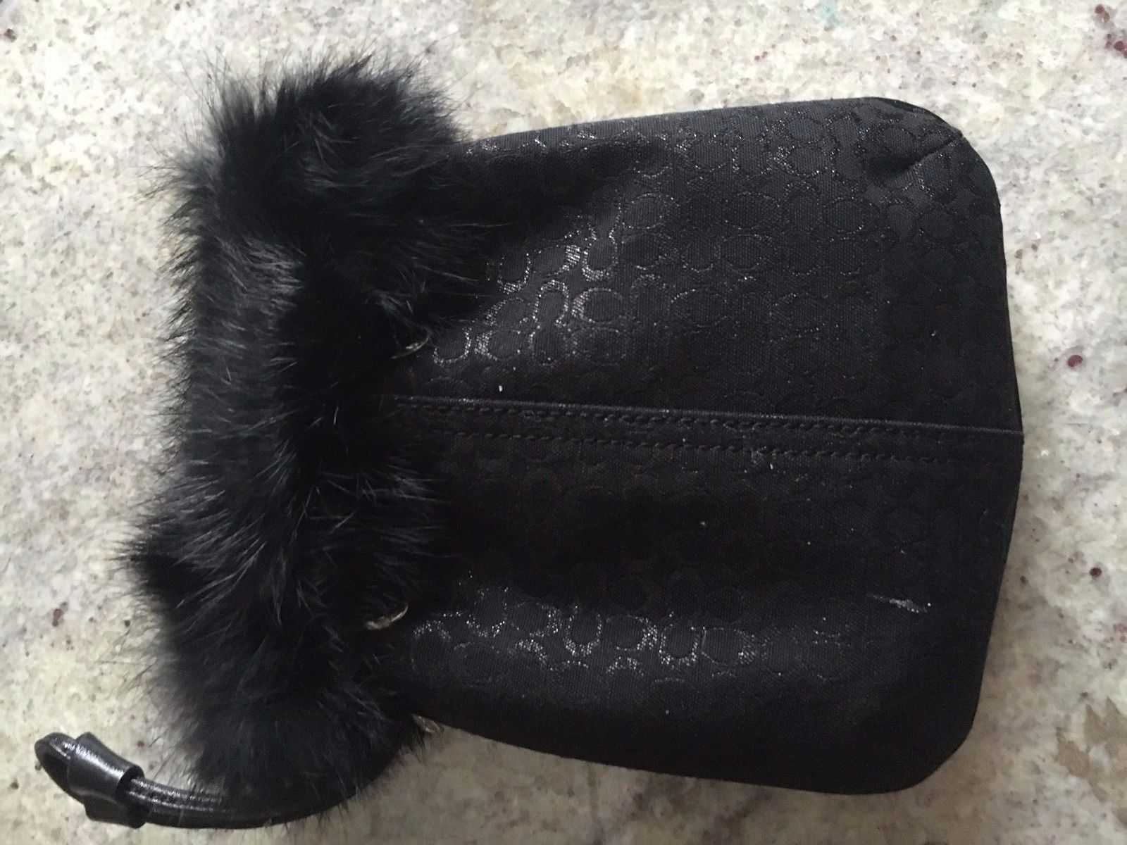 coach purse with fur trim