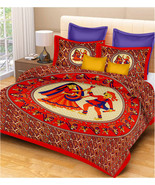 SANGANERI Print 100% Cotton Traditional King Size 90 x 108 Double Bedsheet - $40.00