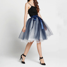 Women PEACH PINK Tulle Skirt 6 Layer Knee Length Tulle Skirt Midi Cocktail Skirt image 12