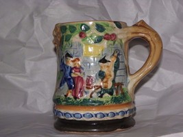 Vintage Bright Colored Japan Majolica Style Mug Stein Cup 1920:s 5" - $20.79