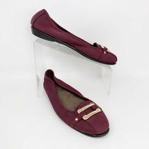 Aerosoles Womens Burgundy Vegan Leather Buckle to Ballet Slip on Flats, Size 10 - $22.72
