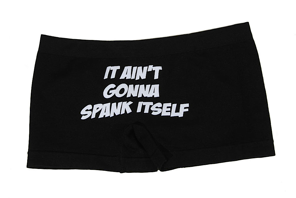 It Ain't Gonna Spank Itself Boy Shorts - Black - Panties