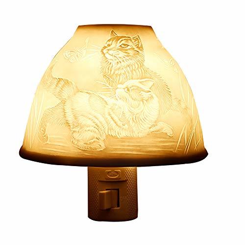 Plug in Porcelain Night Light,Ceramic Art Night Light Wall Soft Night