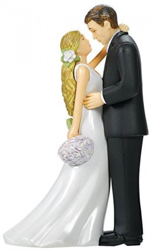 Amscan Elegant Bride And Groom With Bouquet Wedding Cake Topper, 1 Pieces, Made