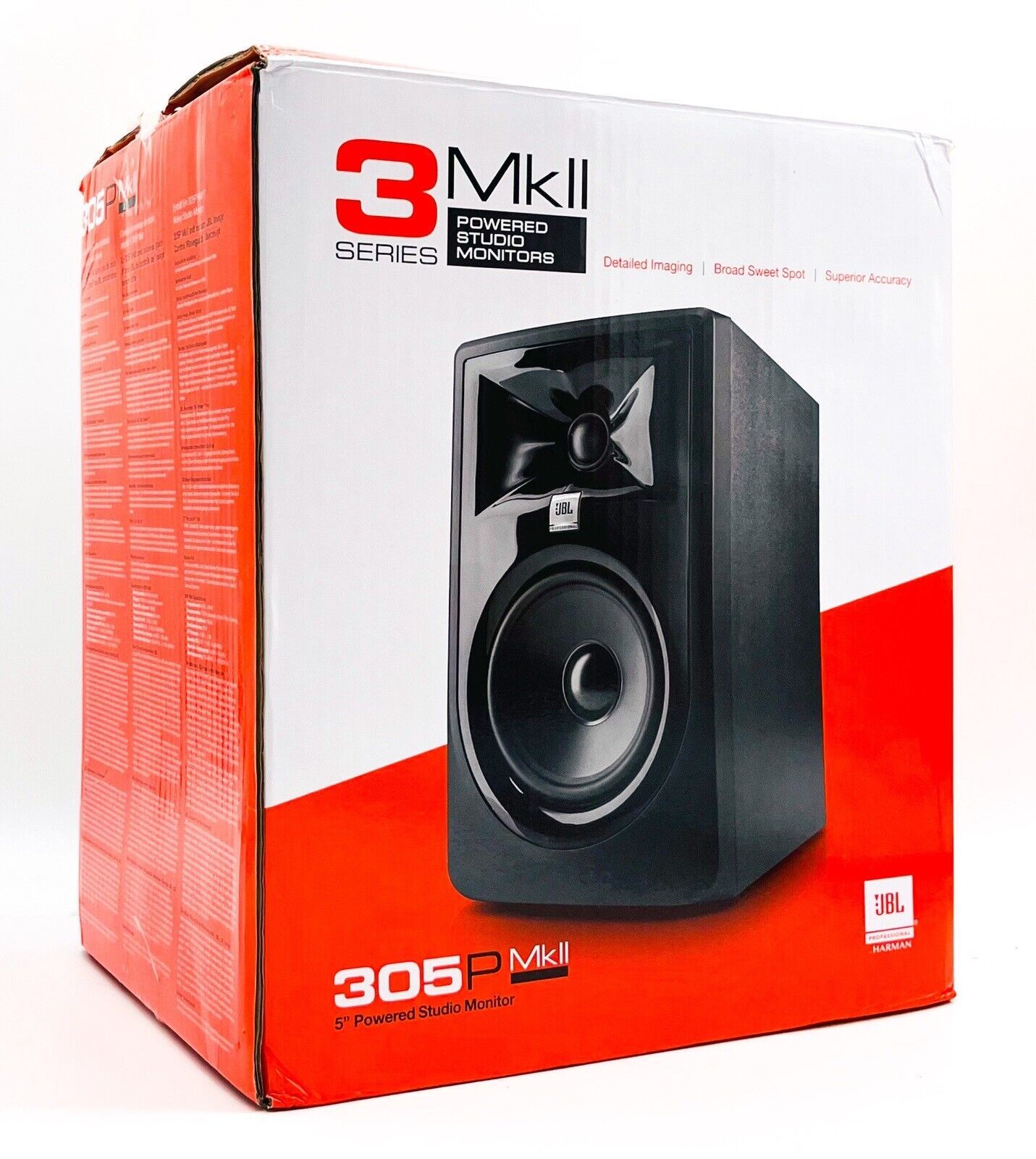 JBL 3 Series 305P MKII Powered 6.5" Two-Way Studio Monitor Speaker ...
