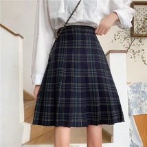 Lady Classic Wine Red Plaid Skirt Plus Size Pleated Plaid Skirt Christmas Outfit image 4