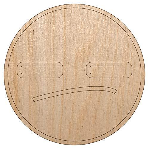 Kawaii Cute Face Suspicious Unfinished Wood Shape Piece Cutout for DIY Craft Pro