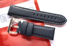Handmade Designer strap 24mm - Dark Blue Author leather 24/22mm fit on P... - $96.00