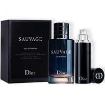 Christian Dior Sauvage Cologne 3.4 Oz Eau De Parfum Spray 2 Pcs Gift Set  image 2