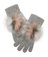 $160.00 YVES SALOMON Gloves With Fur In Roc/bouton De Rose/white - $125.99
