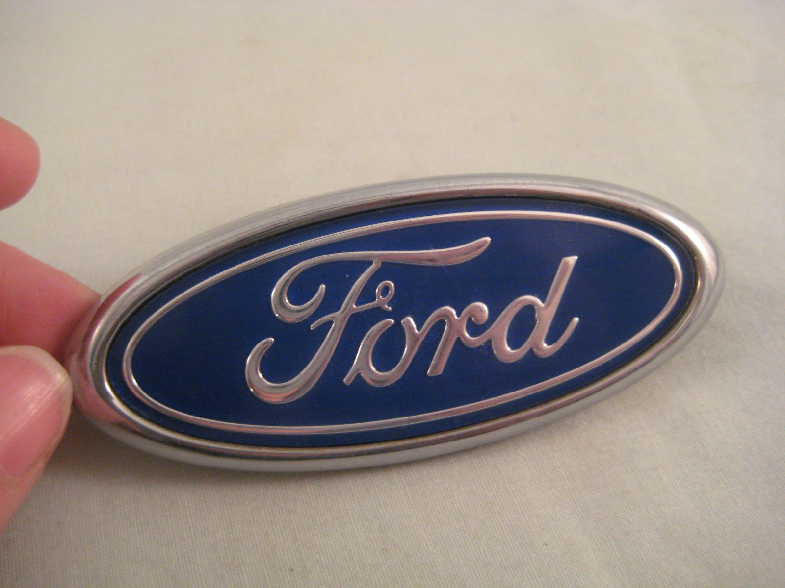 FORD OEM 3.5" Grille Oval Emblem Badge Logo Nameplate Decal Blue Chrome