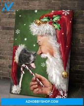 Great Dane talking to Santa Dog Portrait Canvas Prints - $49.99