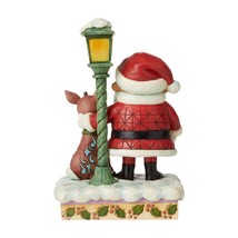 Jim Shore Rudolph Santa Figurine with Lamp Post Lights Up 7" High Christmas image 2