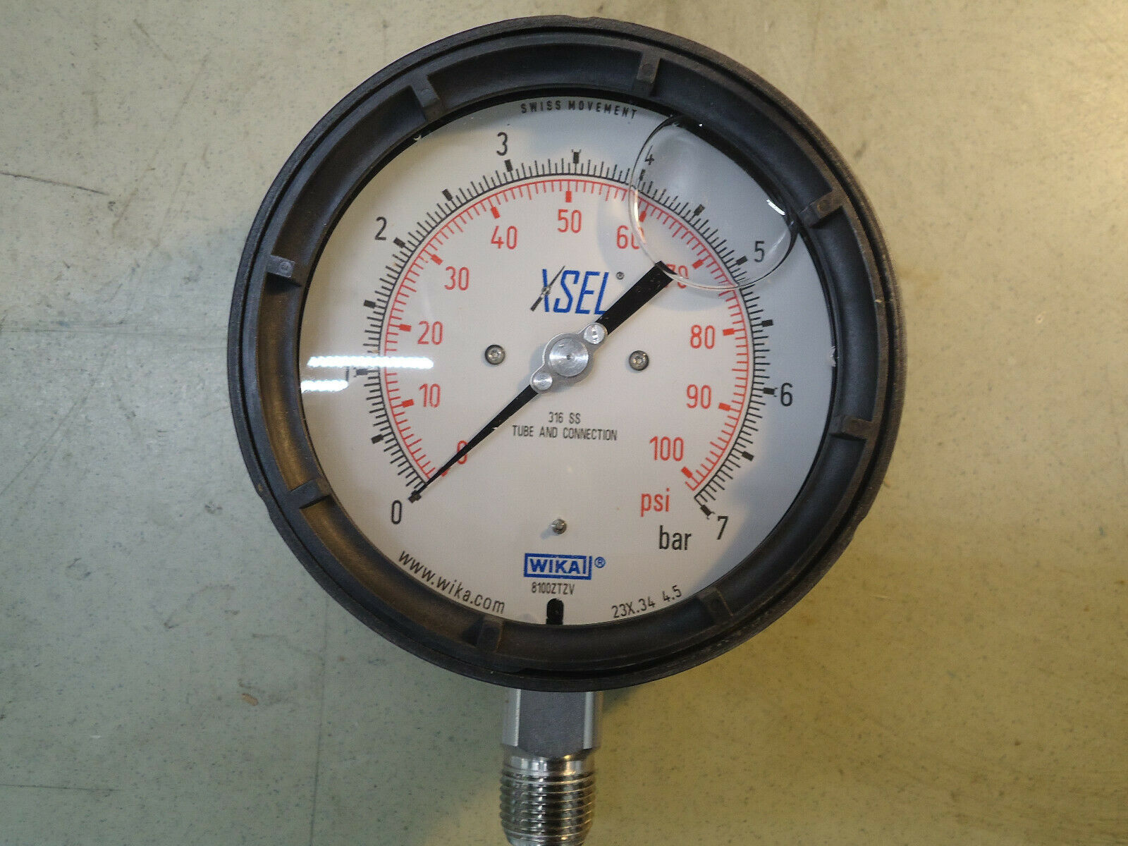 WEISS 4CTS PRES GAUGE 0-100 PSI  4 1/2 DIA 