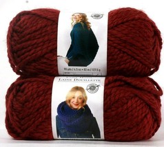 2 Count Laine Douillette 4.5oz Cozy Wool & Acrylic Merlot 6 Super Bulky Yarn