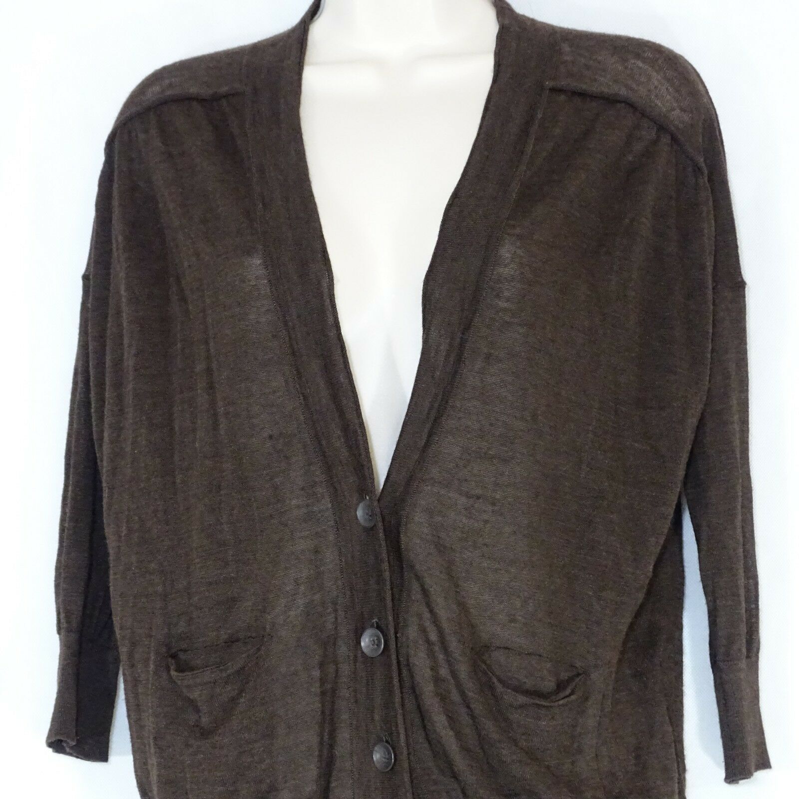 Ann Taylor Loft Cardigan Sweater Women Size S Brown Button Front Thin ...