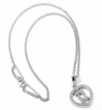 Authentic! Cartier 18k White Gold Diamond Heart Double C Pendant Necklace - $7,257.60