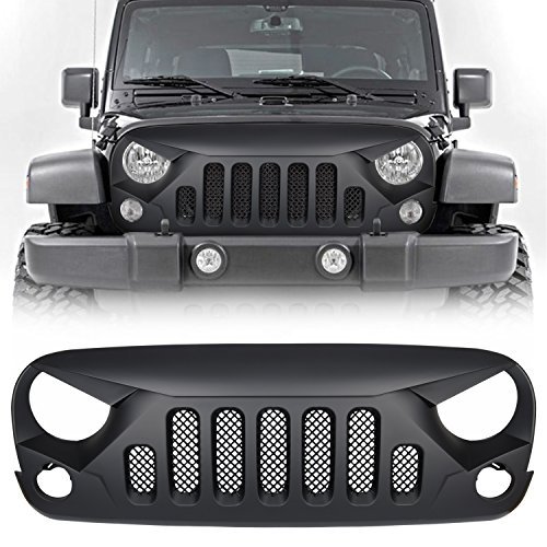 Front Matte Black Gladiator Grille Grid Grill with Mesh Insert For Jeep ...