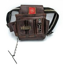 Vintage Leather GE Lineman&#39;s Toolbelt Pouch Bag w/ Belt &amp; Clips CC-526-G... - $86.11