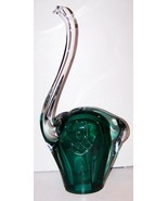 FABULOUS HUGE RARE MURANO ITALY ART GLASS TEAL GREEN ELEPHANT 16 3/4&quot; SC... - $445.49