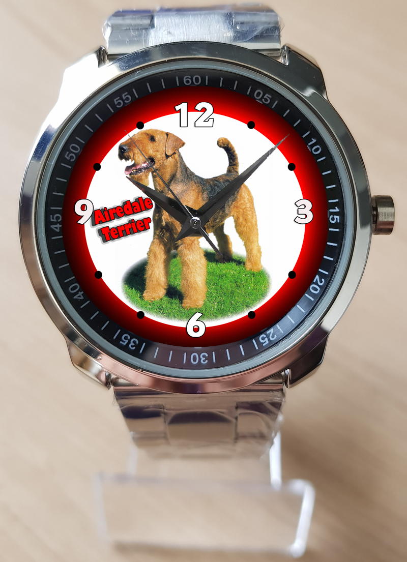 Airedale Terrier Pet Dog Unique Unisex Beautiful Wrist Watch Sporty