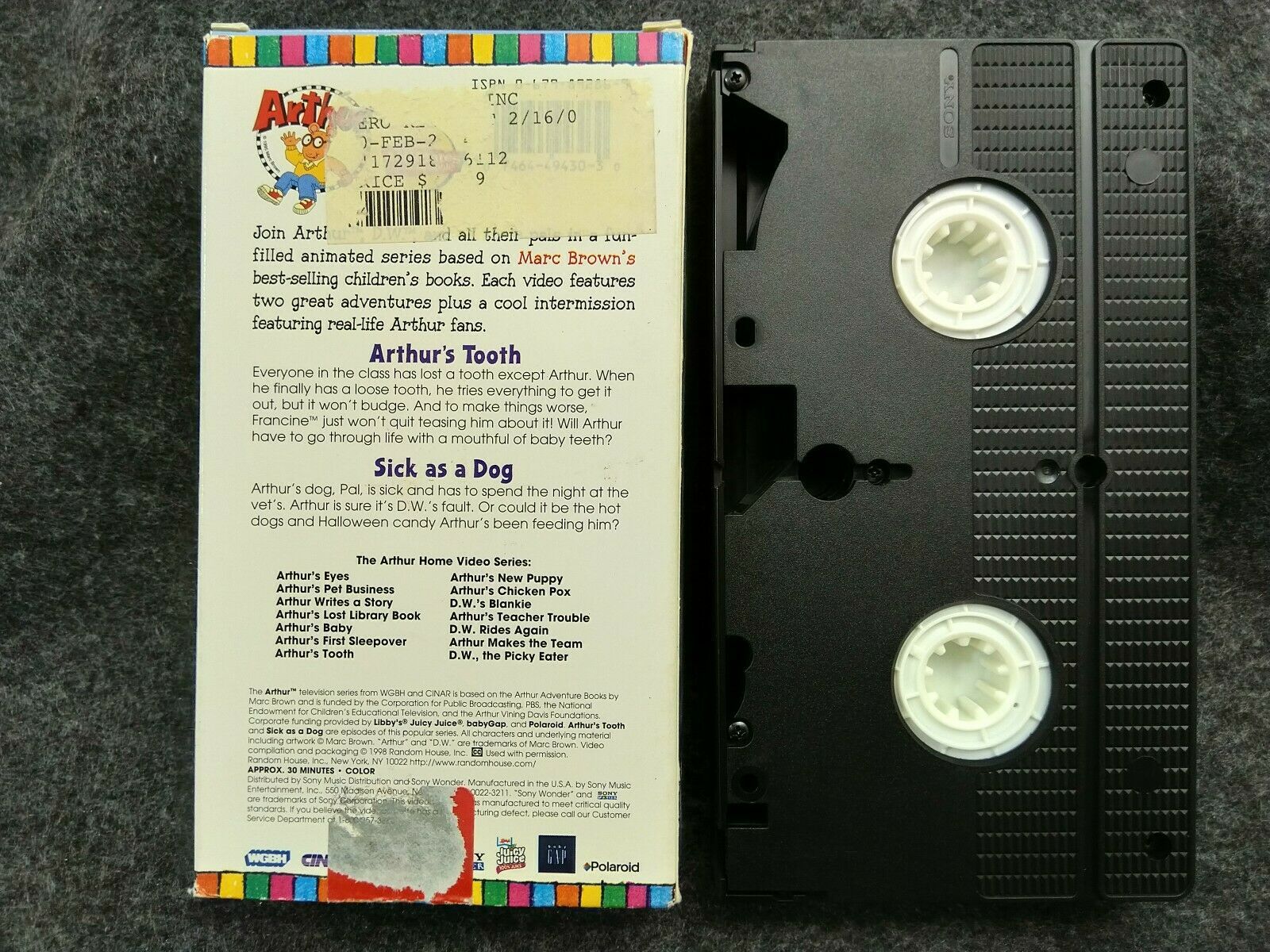 Vhs Arthur - Arthurs Tooth And Sick As A Dog (vhs, 1998) - Vhs Tapes