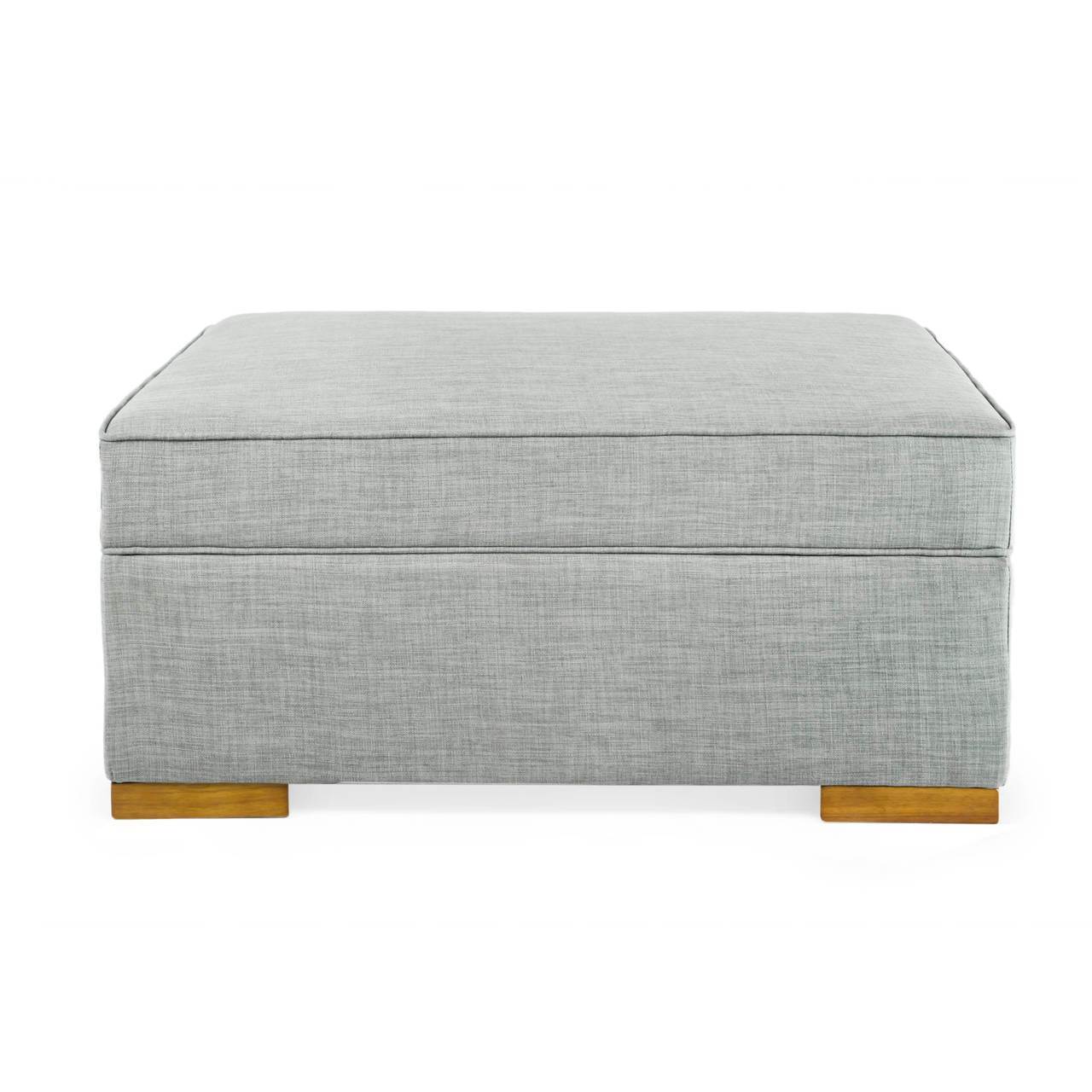iBED Convertible Ottoman Guest Bed in Gray Fabric Ottomans