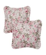 Simply Shabby Chic Rosalie Floral Ruffled Linen Blend 16-inch Square Pil... - $47.00