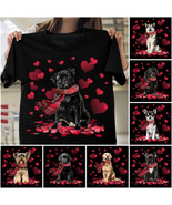 Sweet Valentine Heart Cute Dog Lovers Black Pug T-shirt - $11.99+