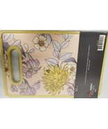 Plastic Cutting Board, Rectangle (app. 12&quot; x 8&quot;) FLOWERS, yellow by HB - $9.89