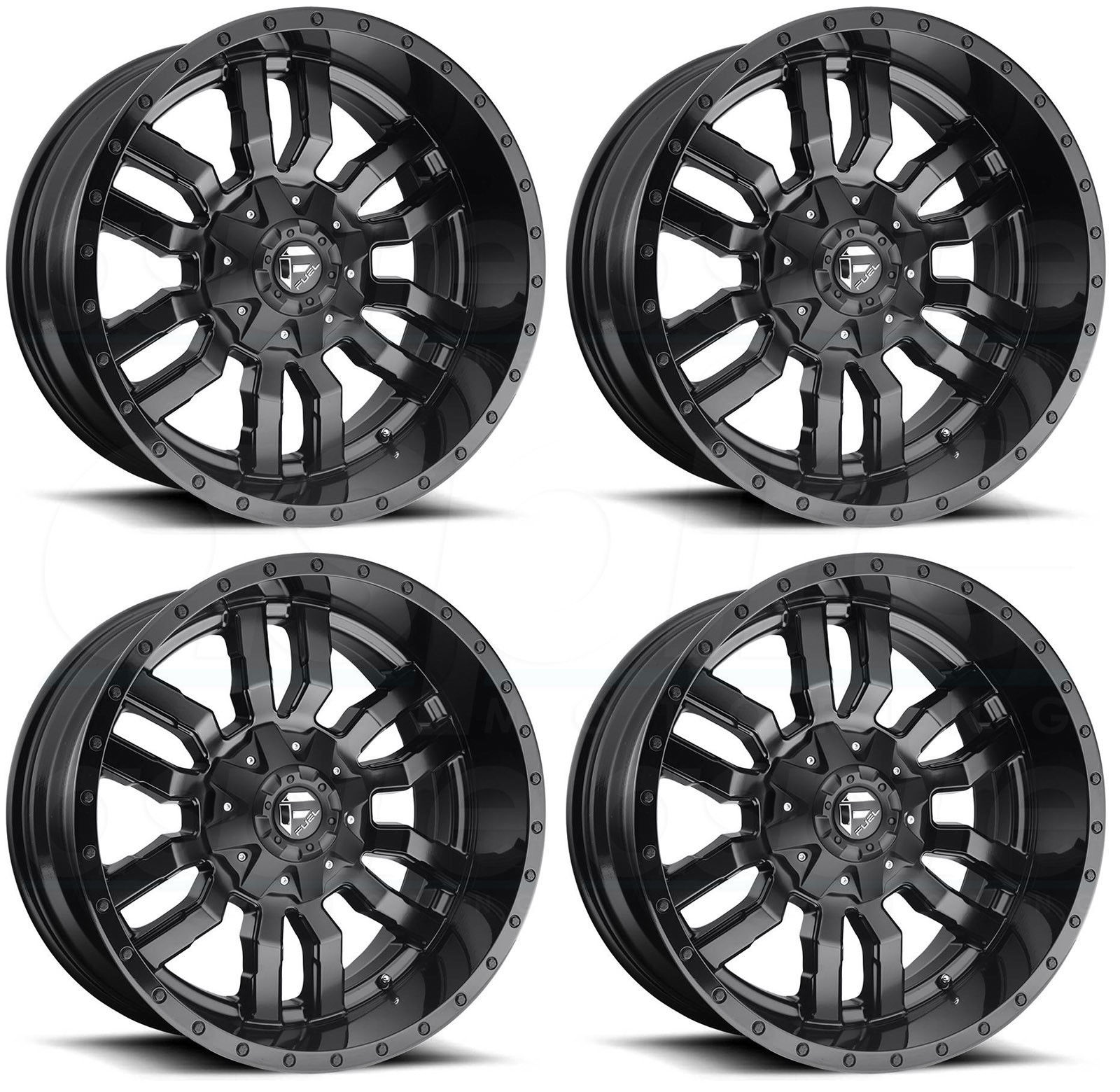 22x10 Fuel Sledge D596 8x180 -18 Matte Black Wheels Rims Set(4) - Wheels