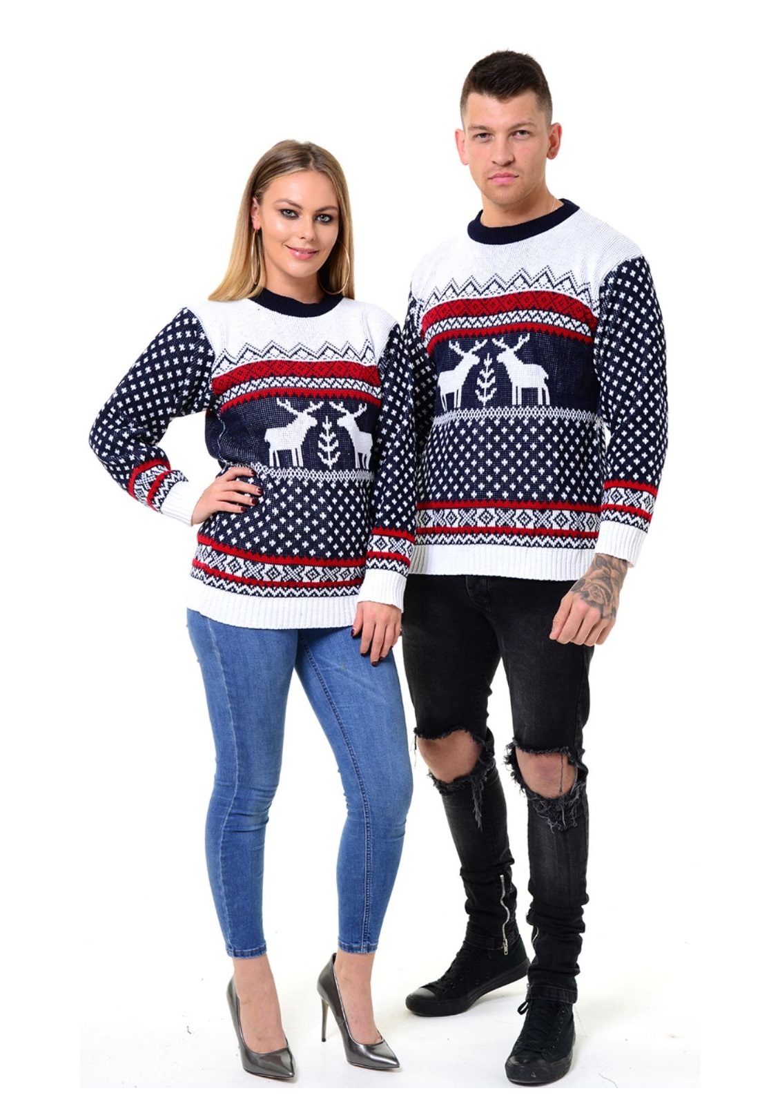 Image of MEN'S XMAS NOVELTY KNITTED CHRISTMAS REINDEER SWEATER JUMPER