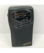 Vintage Gran Prix A2092 AM/FM Pocket Radio  Portable Black TESTED WORKING - £11.62 GBP