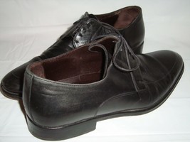 Bruno Magli Rale Black Leather Oxfords 8 Lace Up Dress Shoes - $99.95