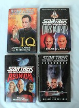 Lot of 4 Star Trek Next Generation Books (Reunion, Dark Mirror, I,Q, Crossover) - $14.84