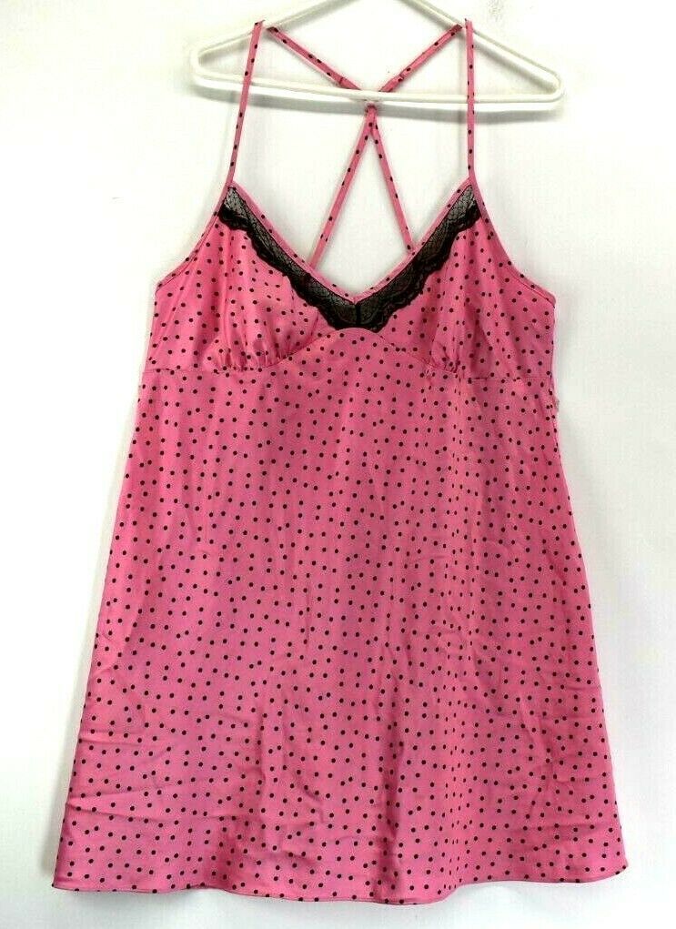 Secret Treasures Sleepwear Women's XL Polka Dot Lace Nightgown Pink ...