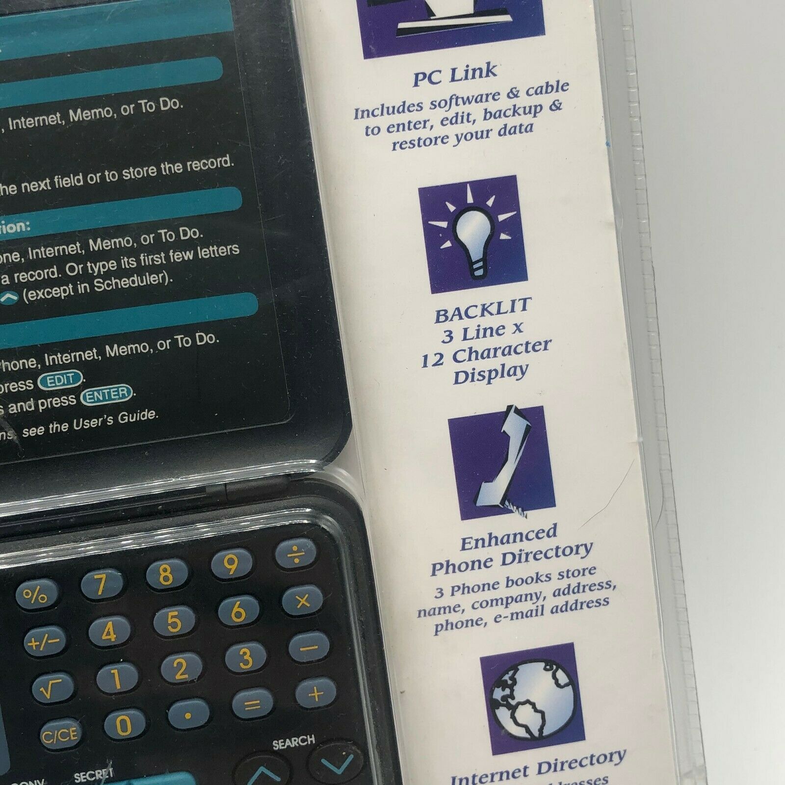 Rolodex Personal Electronic Organizer RF2296 PC Link Kit Pocket 96K