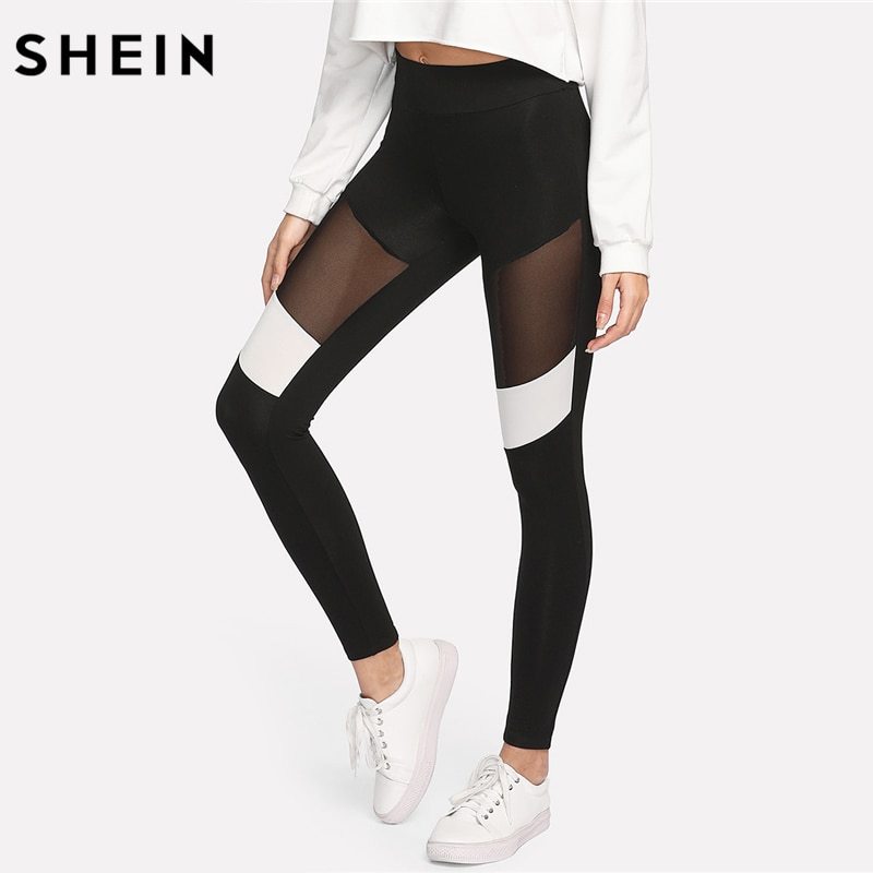 black mesh workout leggings