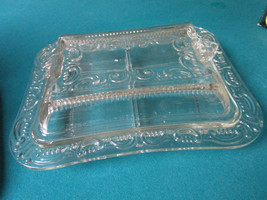 PRESSED GLASS MID CENTURY RECTANGULAR COVERED DISH BOWL SERVER [*GL-6]] - $79.94