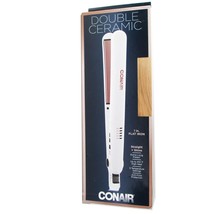 Conair Double Ceramic Flat Iron White 1&quot; Up to 410 Degrees - $21.59