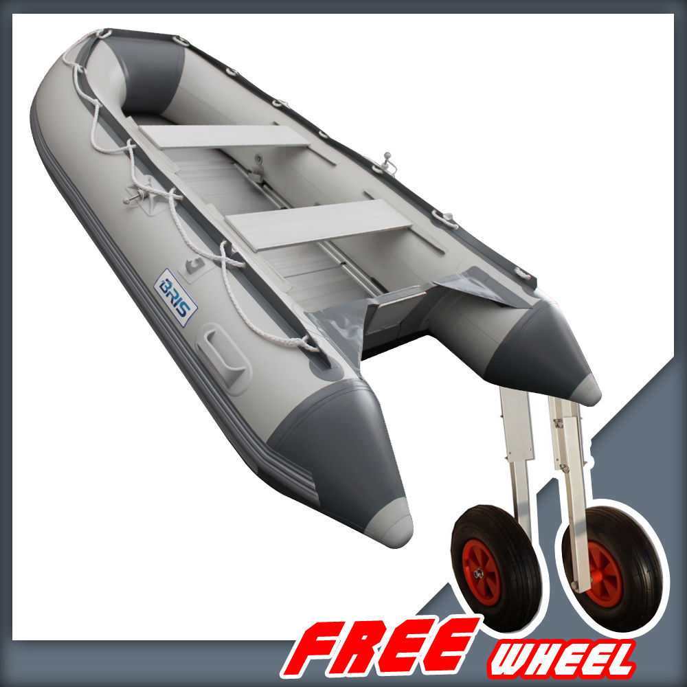 BRIS 9.8ft Inflatable Boat Tender Fishing Raft Dinghy Boat + Free Launch Wheels Inflatables