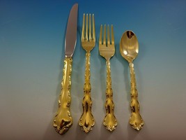 Tara Gold by Reed and Barton Sterling Silver Flatware Set Service Vermeil 48 Pcs - $4,153.05
