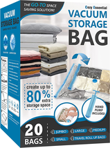 20 Pack Vacuum Storage Bags, Space Saver Bags (4 Jumbo/4 Large/4 Medium/4 Small/