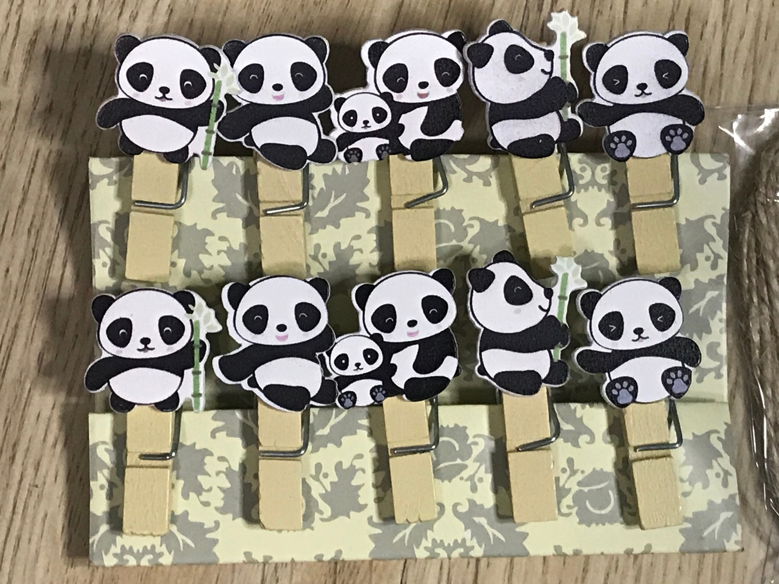 Panda Wooden Paper Clips,Pin Clothespins,Photo clips,gifts,birthday party favors