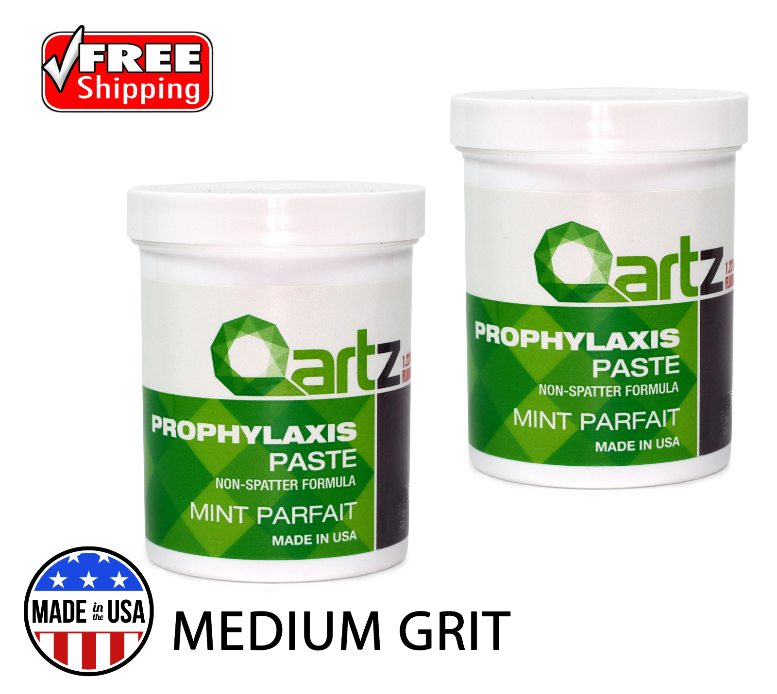 MEDIUM GRIT MINT PARFAIT QARTZ PROPHY PASTE DENTAL PROPHYLAXIS 2x