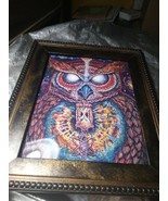 Cosmic Owl #3 w third eye GLOSSY Print 8.5x11&quot; UNFRAMED , trippy psyched... - $11.22