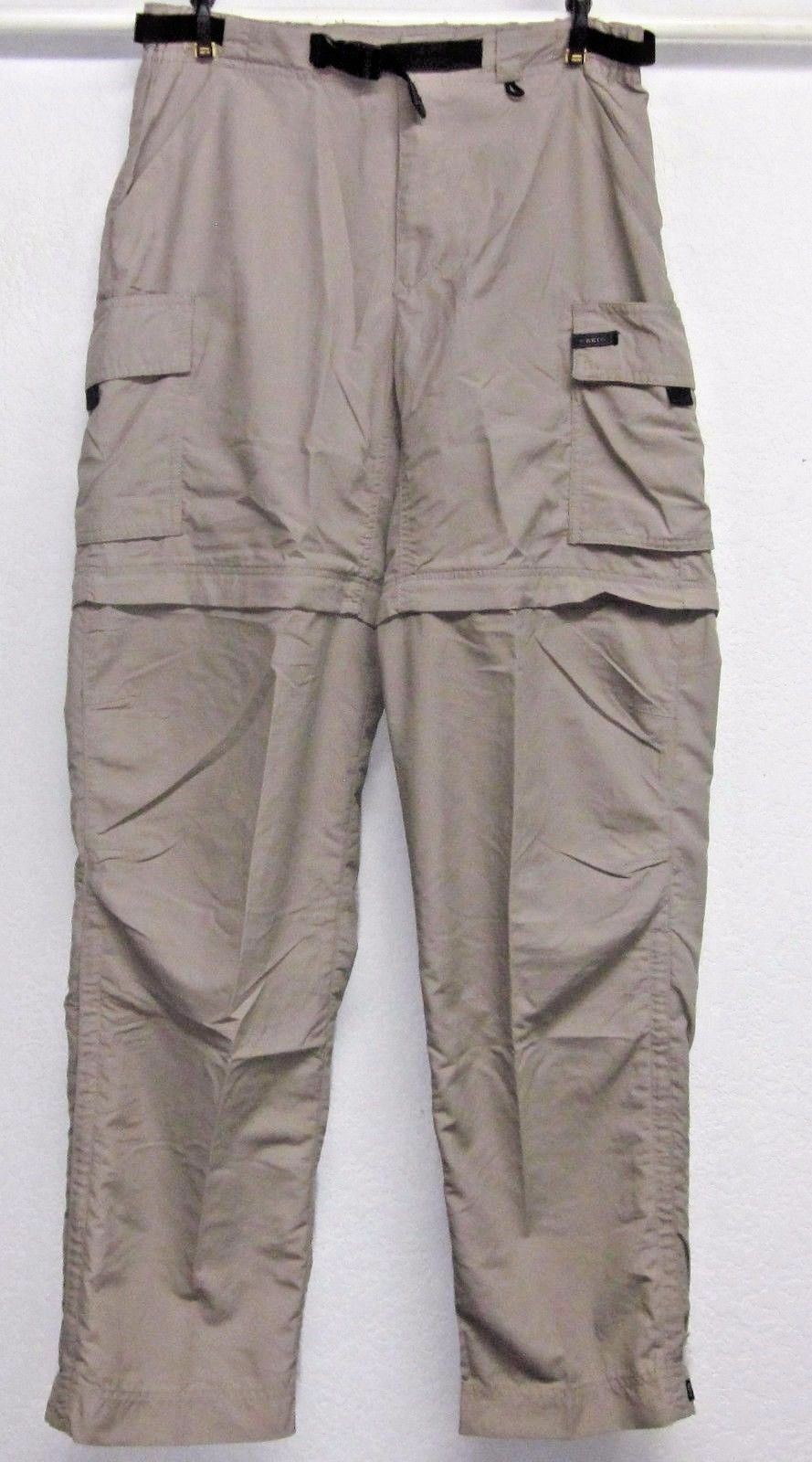 REI WOMEN'S sz 6 W28 L31 CONVERTIBLE BEIGE NYLON CARGO PANTS UPF 50 ...